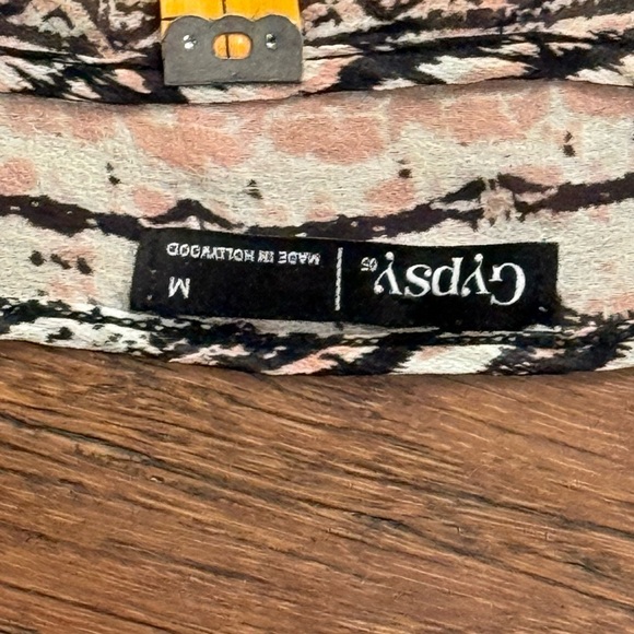 GYPSY sheer Multicolour loose flowy SILK shirt Blouse size Medium - Picture 6 of 7